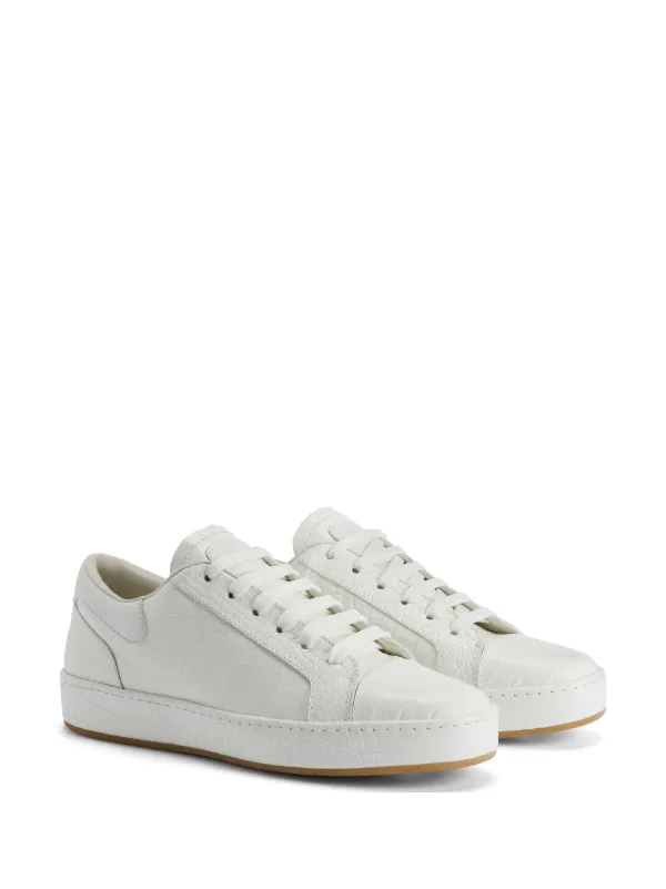 ●ALLIGATOR CITY Giuseppe Zanotti GZ-City crocodile-embossed lace-up low-top