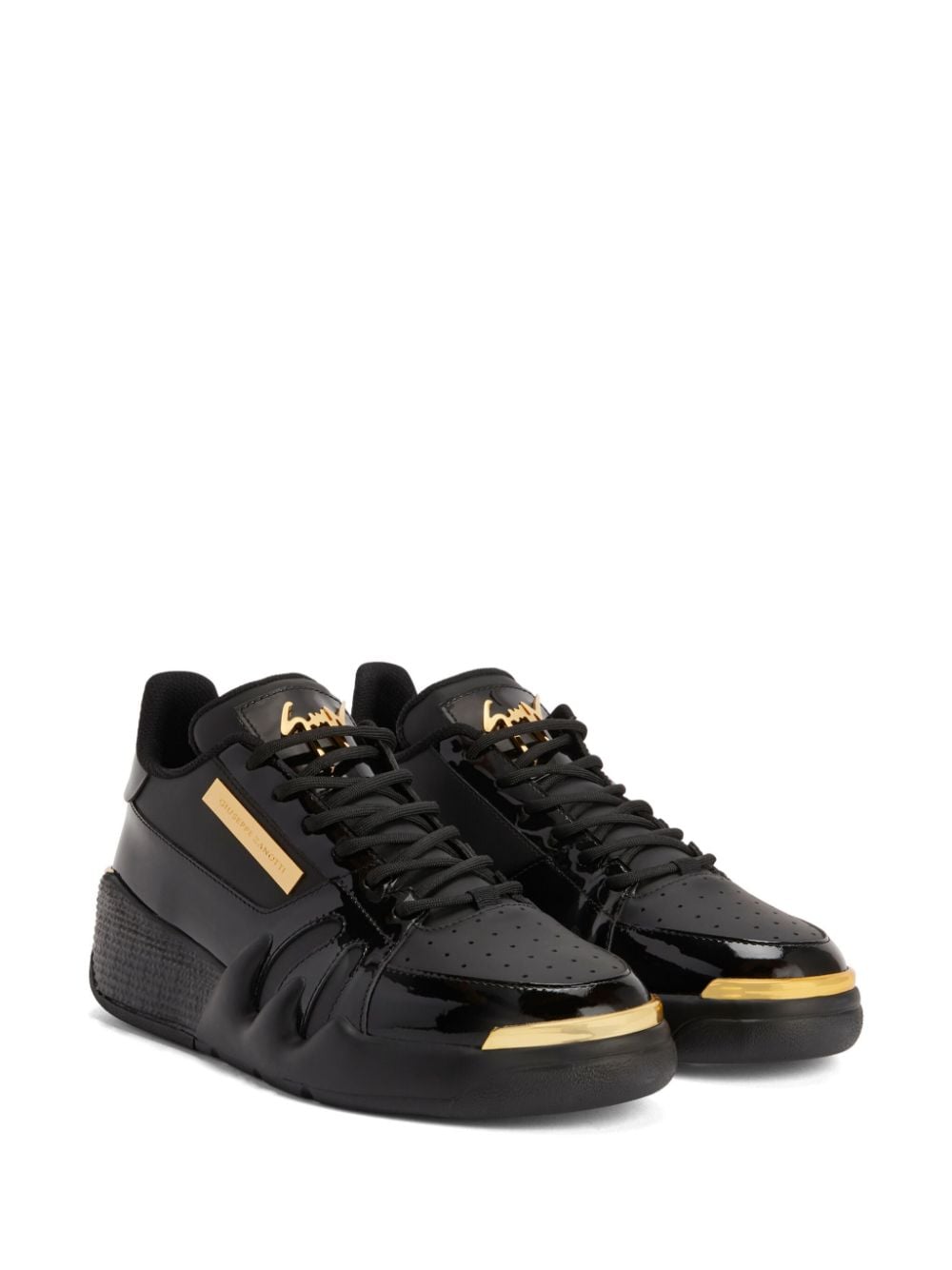 Shop Giuseppe Zanotti Talon Chunky Leather Sneakers In Black