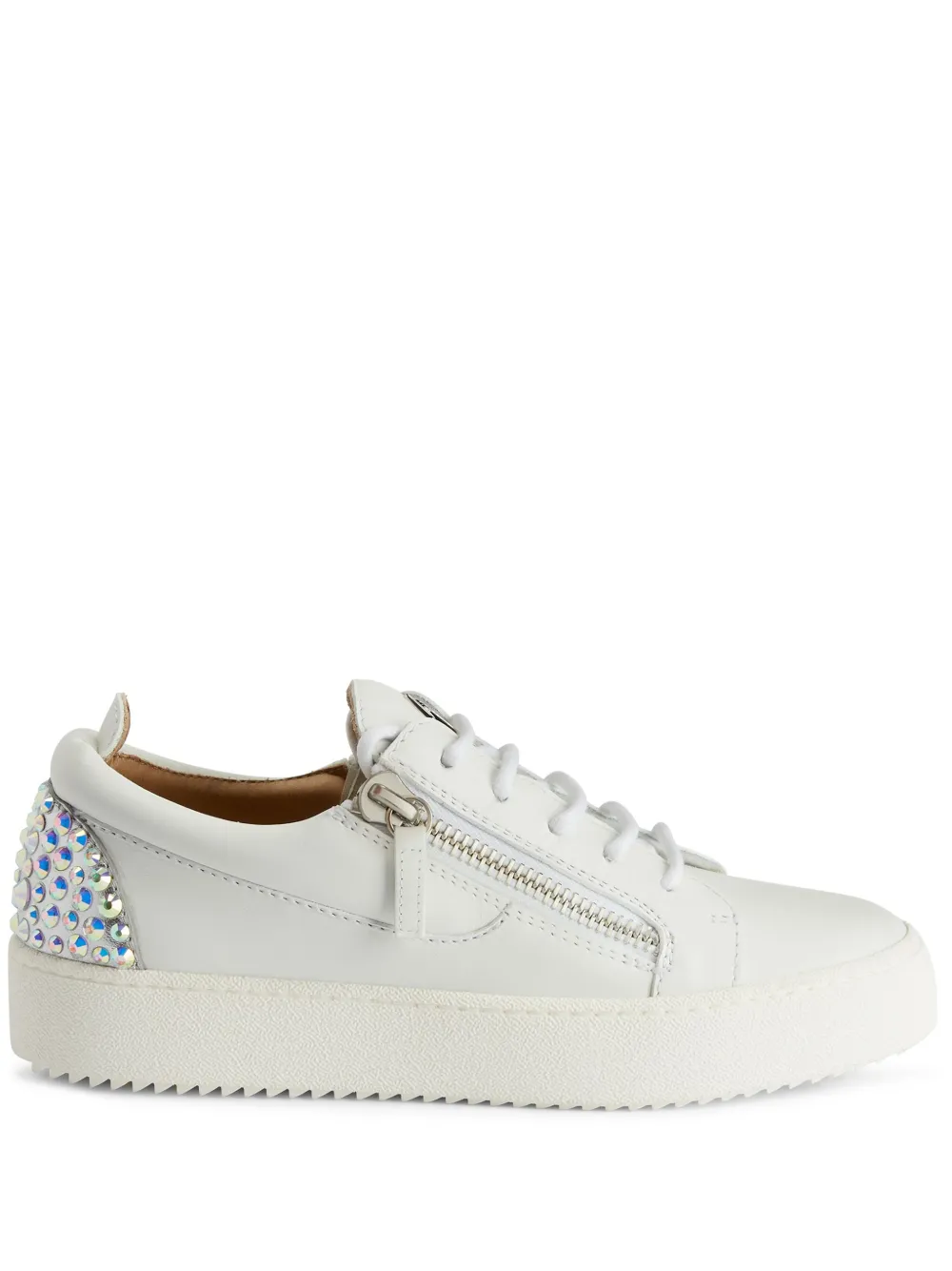 Giuseppe Zanotti Gail rhinestone-embellished leather sneakers White