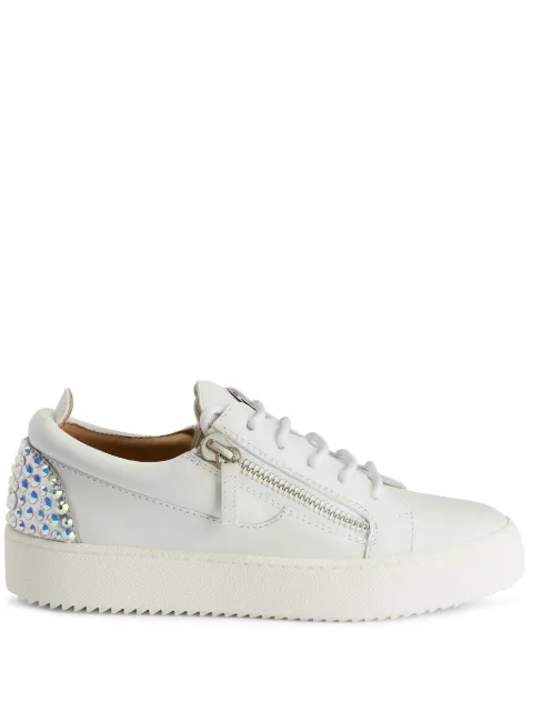 Giuseppe Zanotti Gail rhinestone-embellished leather sneakers