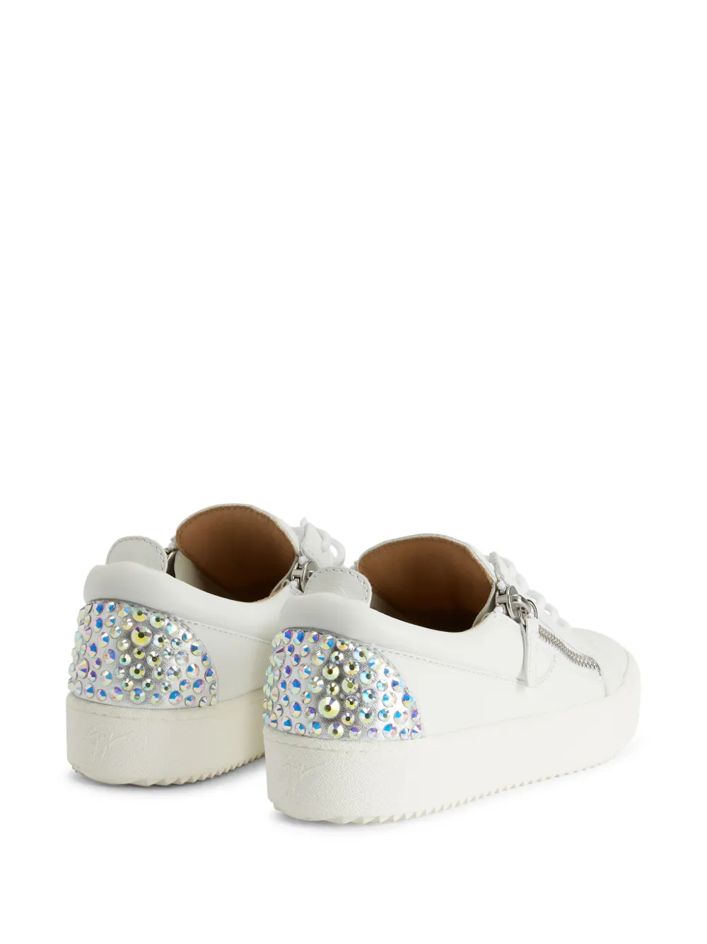 Giuseppe Zanotti Gail rhinestone-embellished leather sneakers White