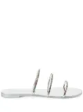 Giuseppe Zanotti Dark Colorful crystal-embellished slides - Silver