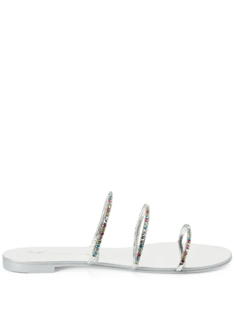 Giuseppe Zanotti Dark Colorful crystal-embellished slides