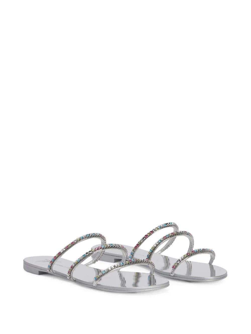 Giuseppe Zanotti Dark Colorful crystal-embellished slides | Image 2
