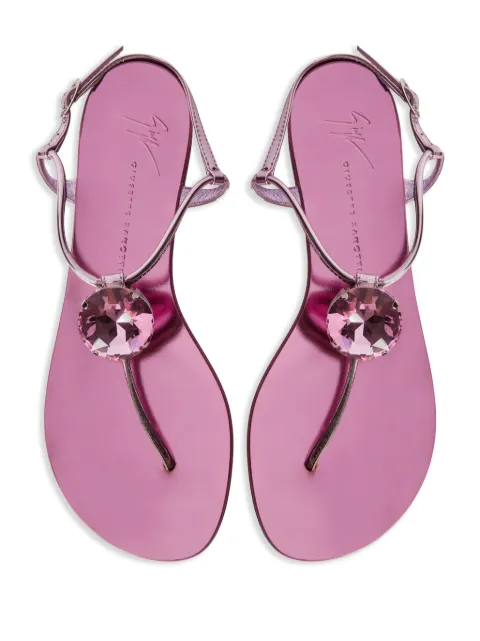 Giuseppe Zanotti Anthonia metallic-effect flat sandals E400004005 - 3