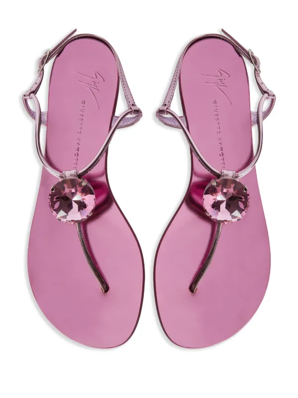 発掘 - 新登場ブランド Zanotti Giuseppe Anthonia Sandals Flat metallic-effect 靴