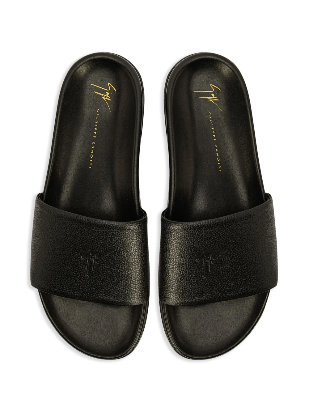 Shop Giuseppe Zanotti Gz-indi Leather Slides In Black