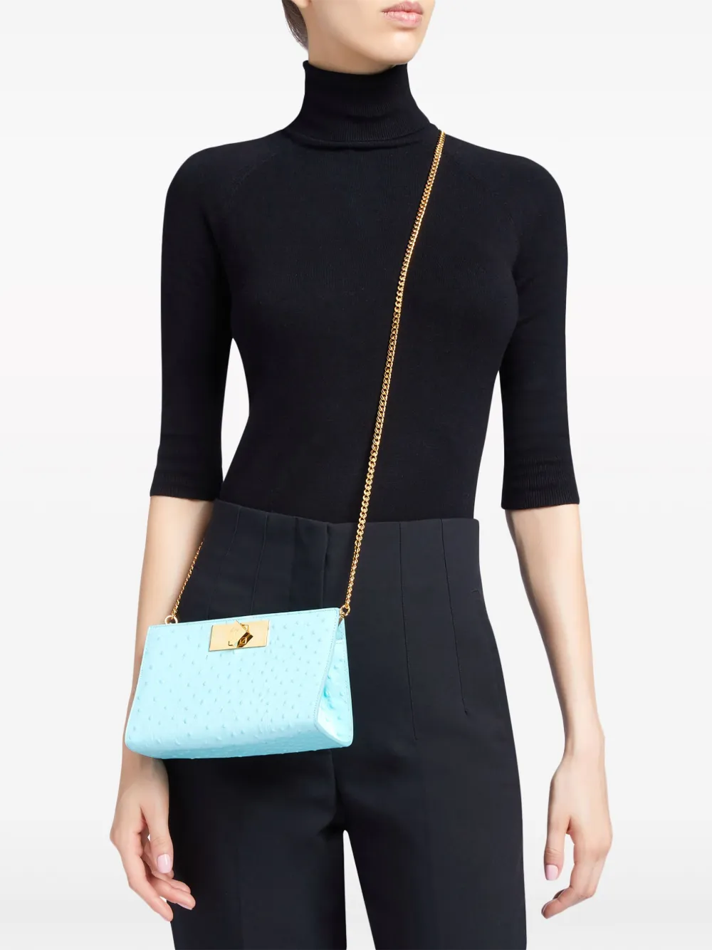 Giuseppe Zanotti Annhita leren clutch - Blauw