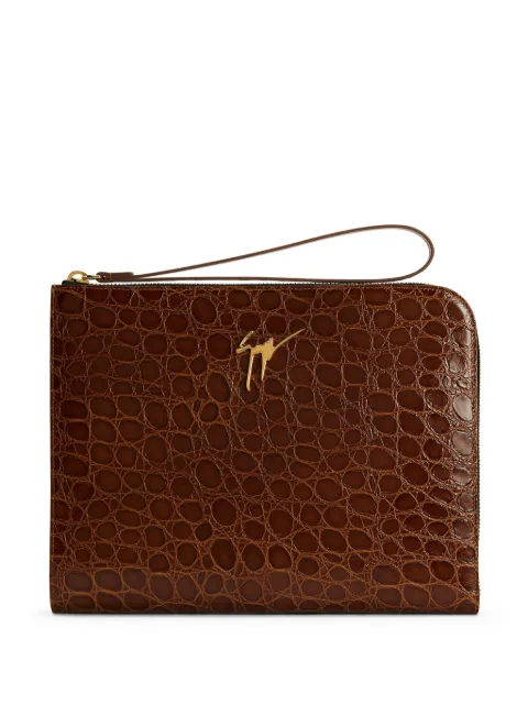 Giuseppe Zanotti Fabian crocodile-embossed leather pouch