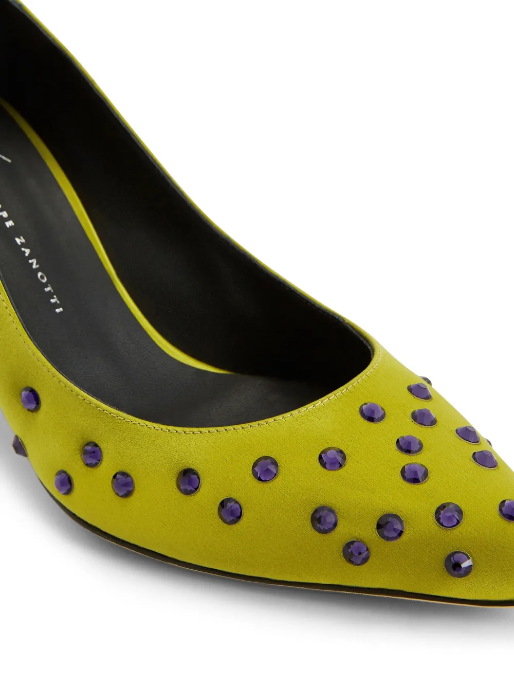 Giuseppe Zanotti Jakye Precious satijnen pumps Groen