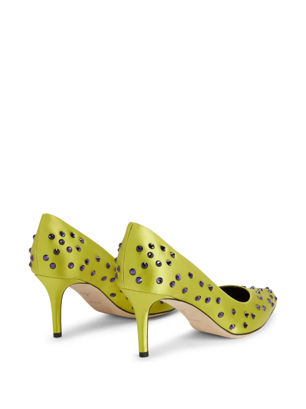 Giuseppe Zanotti Jakye Precious satijnen pumps Groen