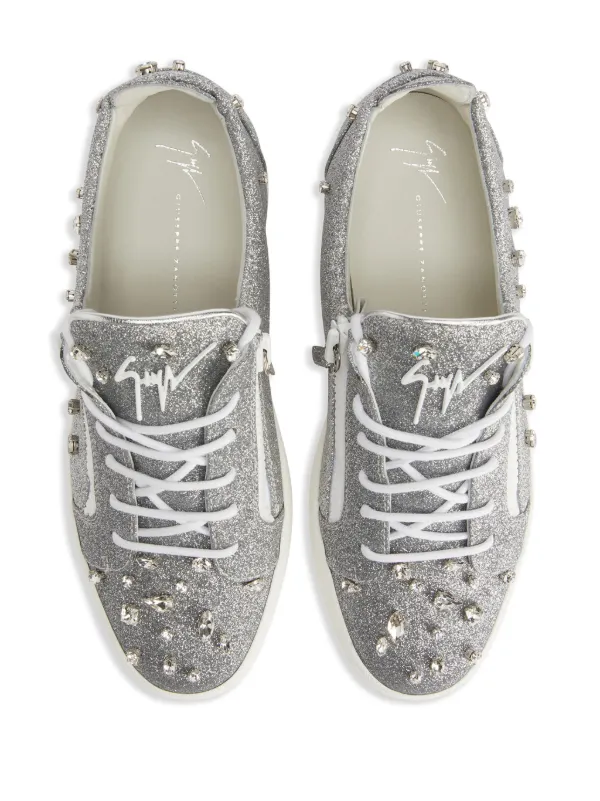Giuseppe Zanotti Baskets Frankie a Paillettes Gris FARFETCH DZ