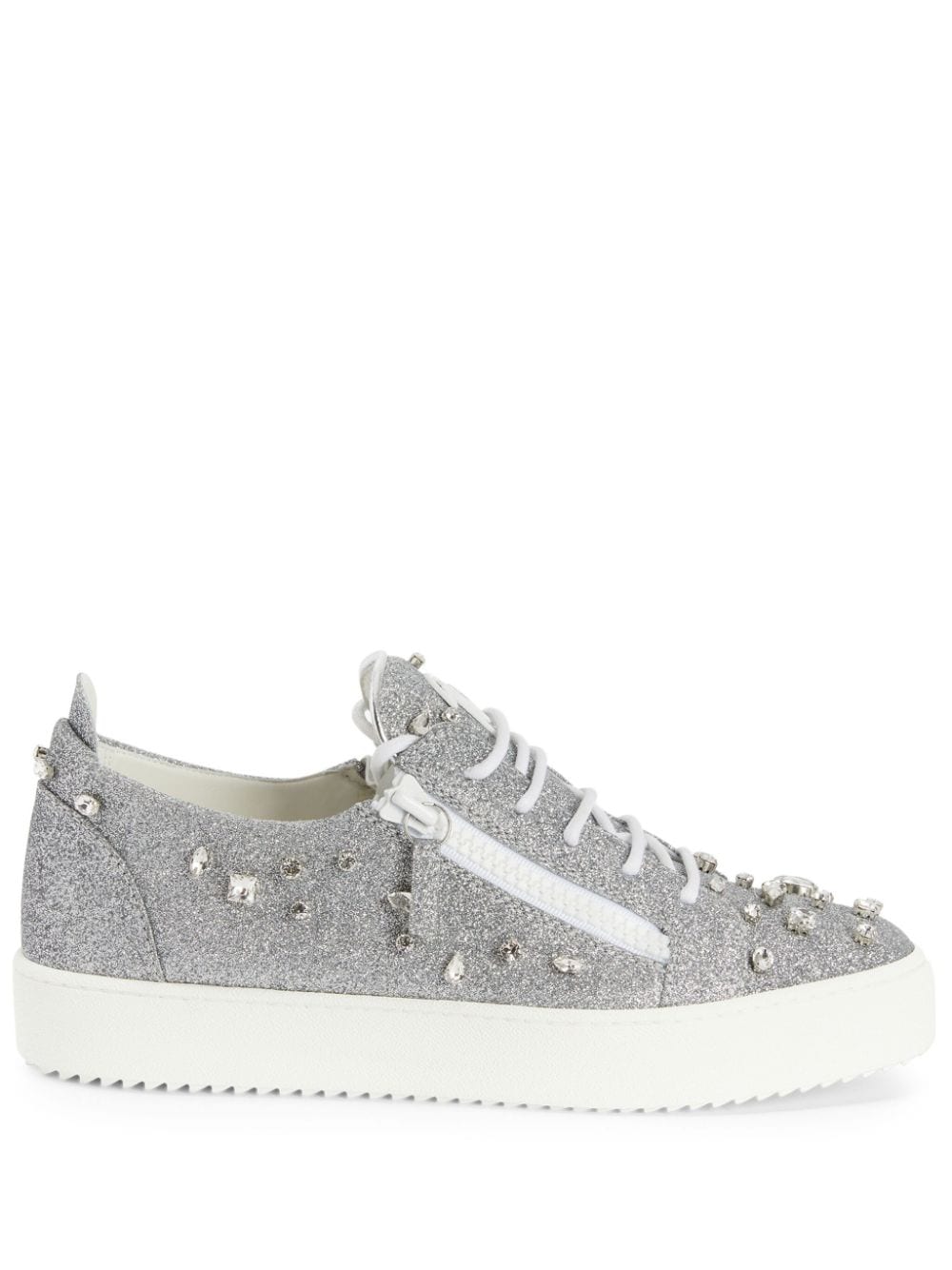 Giuseppe Zanotti Frankie Glitter Sneakers In Grey