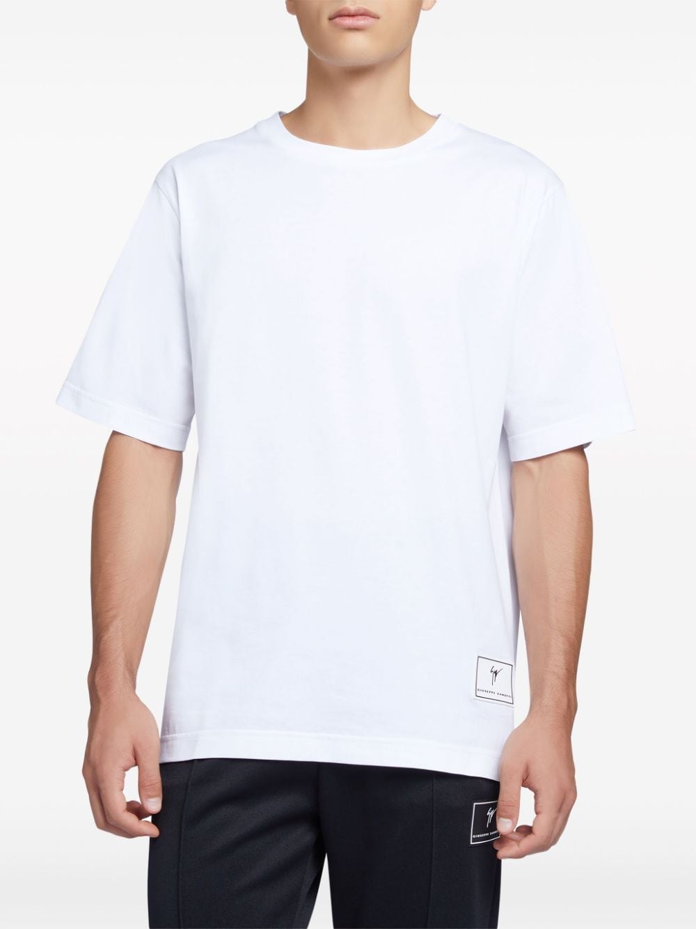 Shop Giuseppe Zanotti Logo-patch Short-sleeve T-shirt In White
