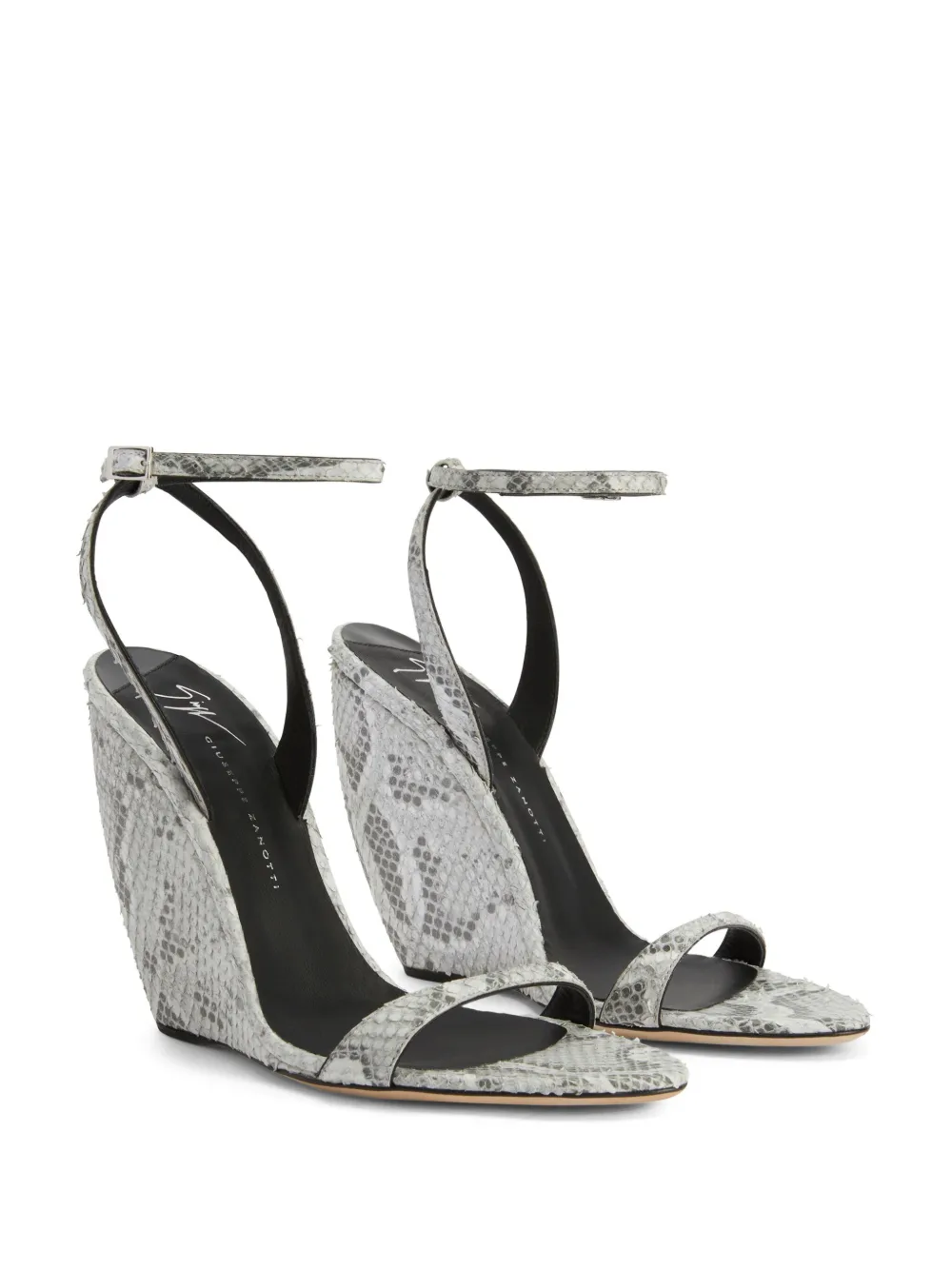 Shop Giuseppe Zanotti Ginnyfer Leather Sandals In Grey