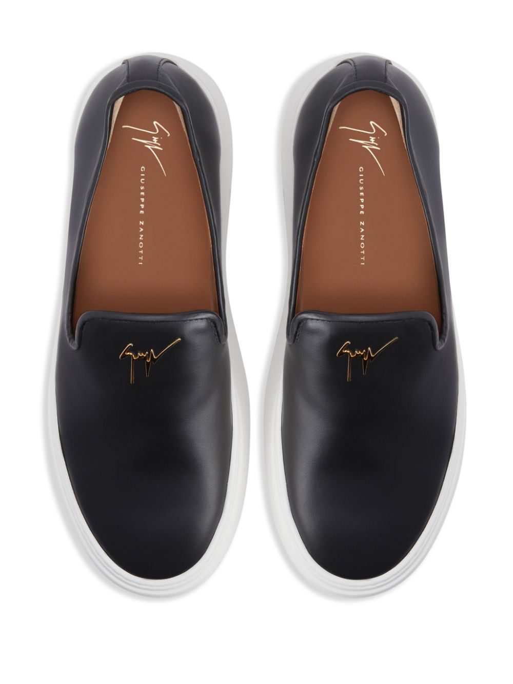 Shop Giuseppe Zanotti Gz Mike Leather Loafers In Black