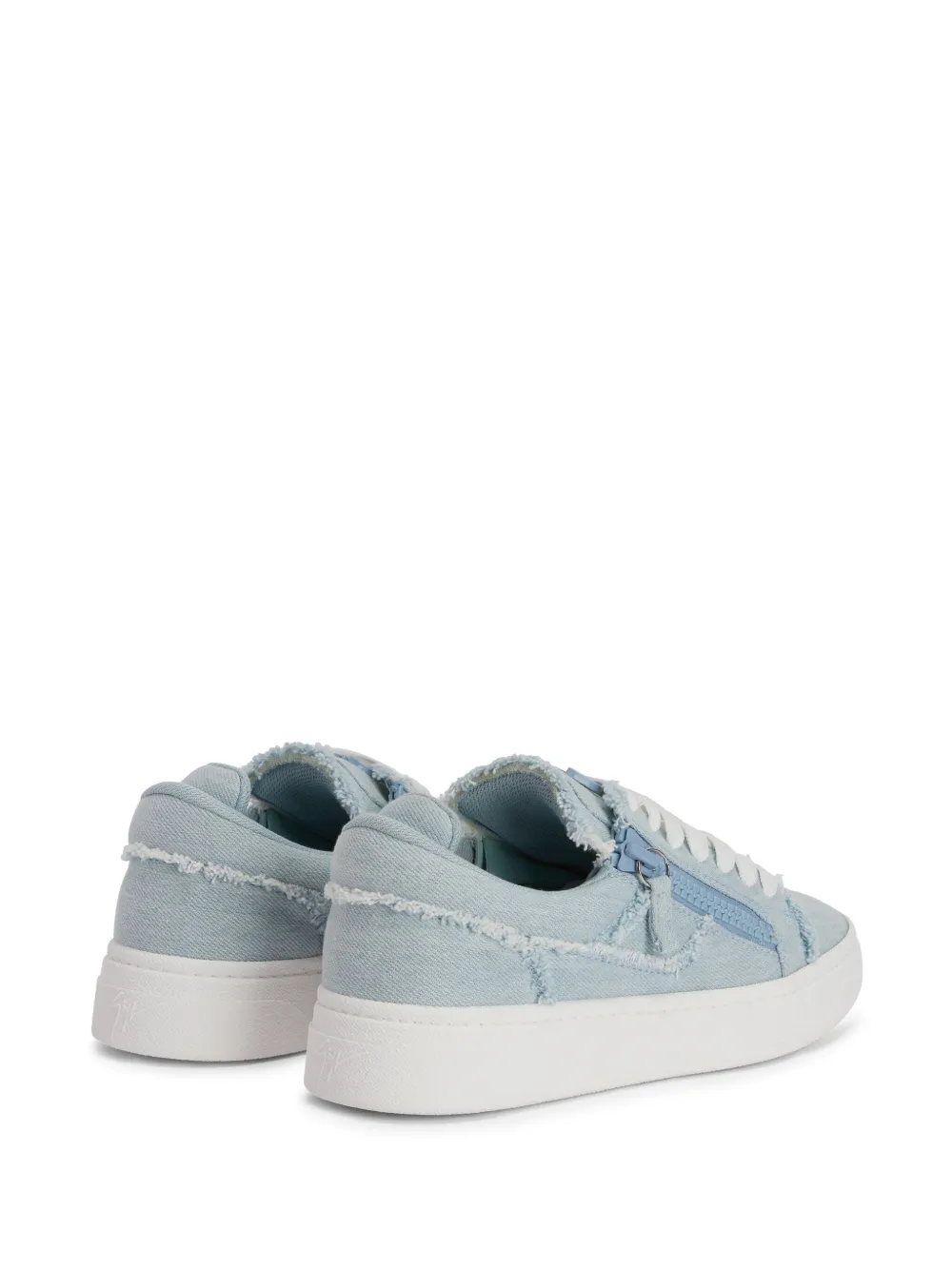 Shop Giuseppe Zanotti Gz94 Denim Sneakers In Blue