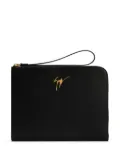 Giuseppe Zanotti Fabian logo-plaque leather pouch - Black