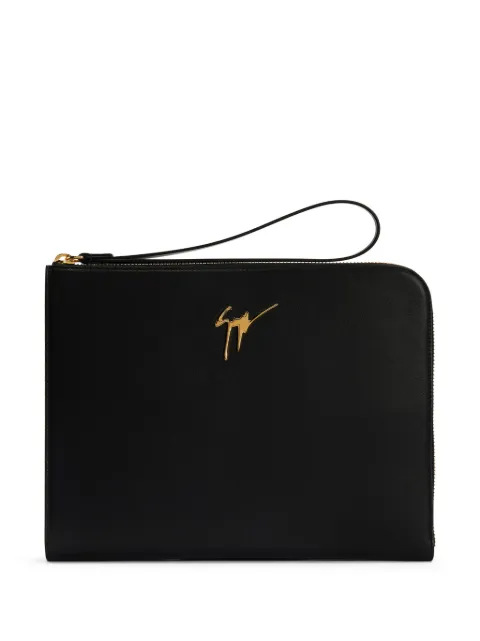 Giuseppe Zanotti Fabian logo-plaque leather pouch