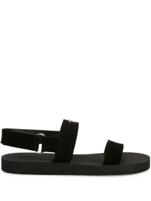 Giuseppe Zanotti Shaun logo-plaque Sandals | Black | FARFETCH