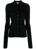 Nensi Dojaka straight-point collar pleated top - Black