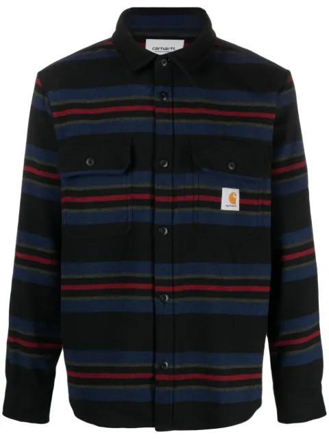 Carhartt WIP Oregon logo-appliqué striped shirt