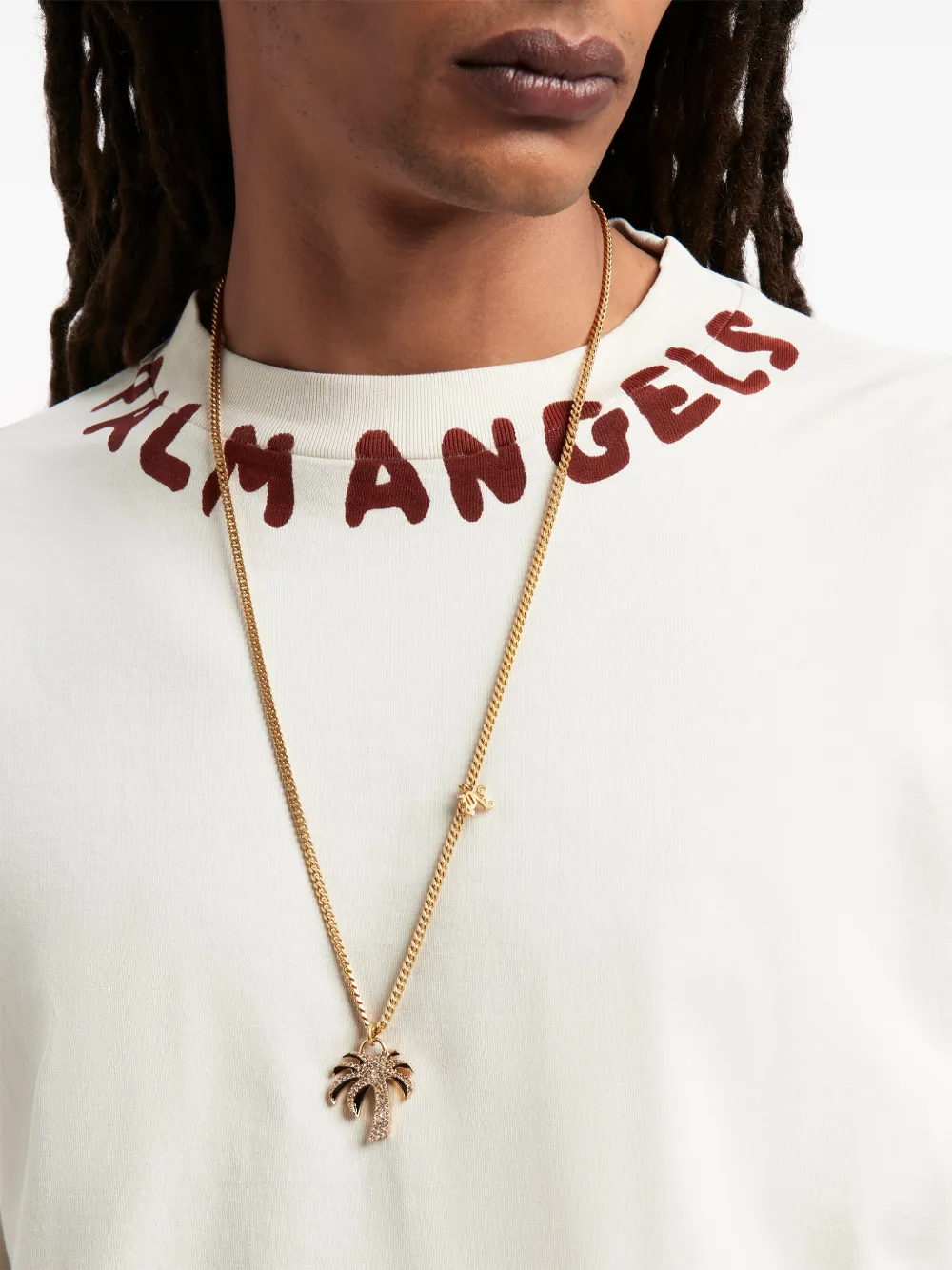 Palm Angels logo-print Cotton T-shirt | White | FARFETCH