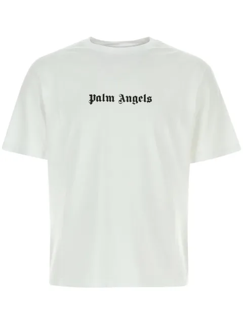 Palm Angels playera con cuello redondo y logo estampado