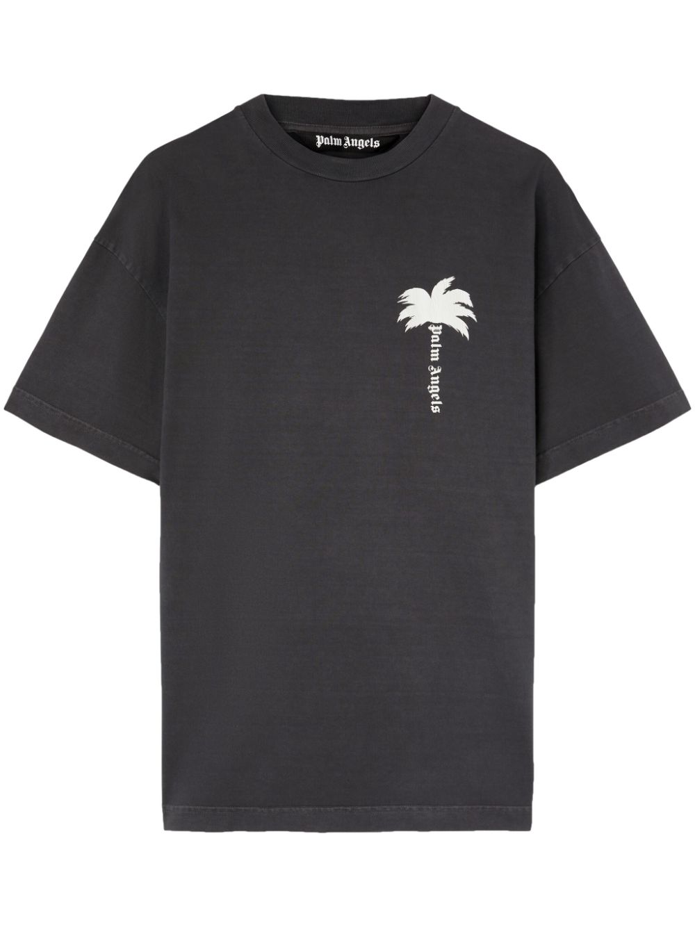 Shop Palm Angels Palm Tree-print Cotton T-shirt In Grey