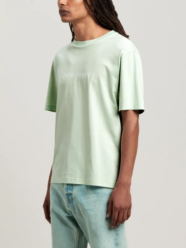 Palm Angels logo-print Cotton T-shirt | Green | FARFETCH Palm Angels logo-print Cotton T-shirt | Green | FARFETCH