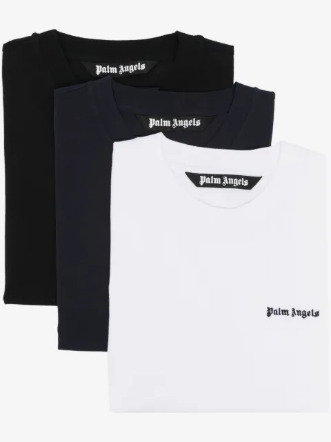 Palm Angels logo-embroidered cotton T-shirts (pack of three)