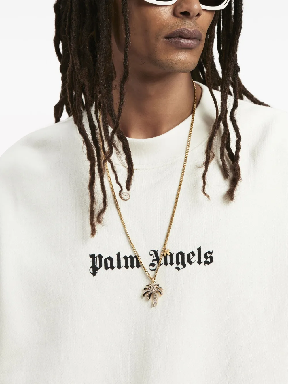 【関税込み】Palm Angels ベージュ Pin Up スウェットシャツ Beige Pin Up Sweatshirt by Palm Angels on Sale