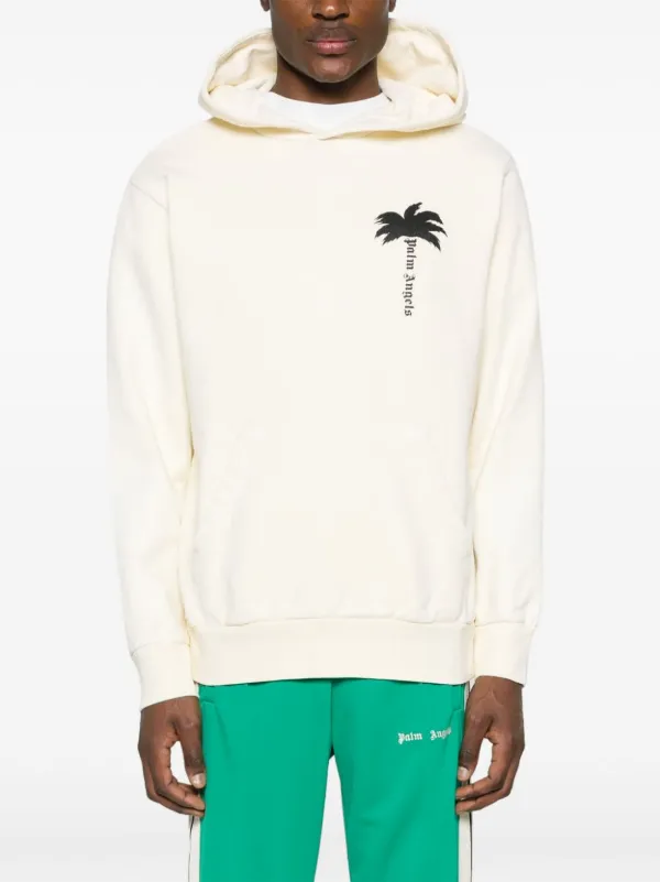 パーカー・フーディ PALM ANGELS Men Hoodies PMBB058S23FLE007 0410 White Hoodie The Palm in white - Palm Angels® Official