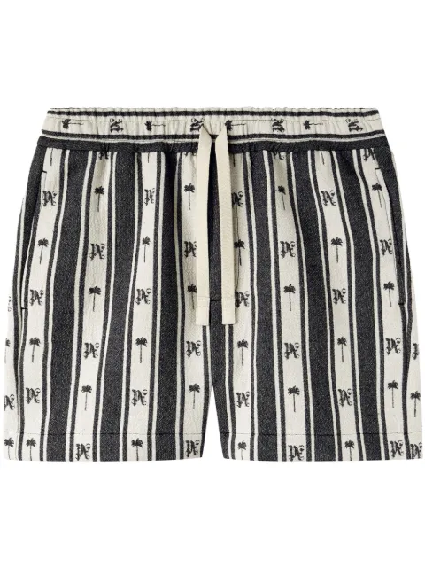 Palm Angels monogram-print striped shorts