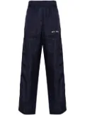 Palm Angels logo-print linen track pants - Blue