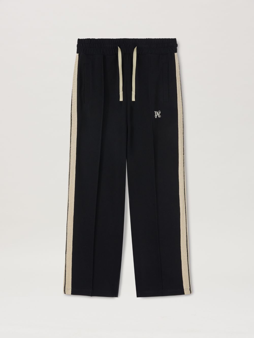 Shop Palm Angels Monogram Piquet Track Pants In Black