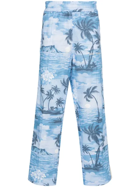 Palm Angels island-print straight-leg trousers