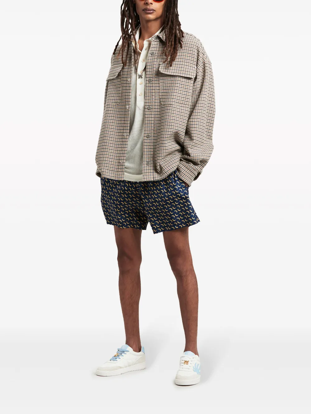 Palm Angels Zwembroek met print Blauw