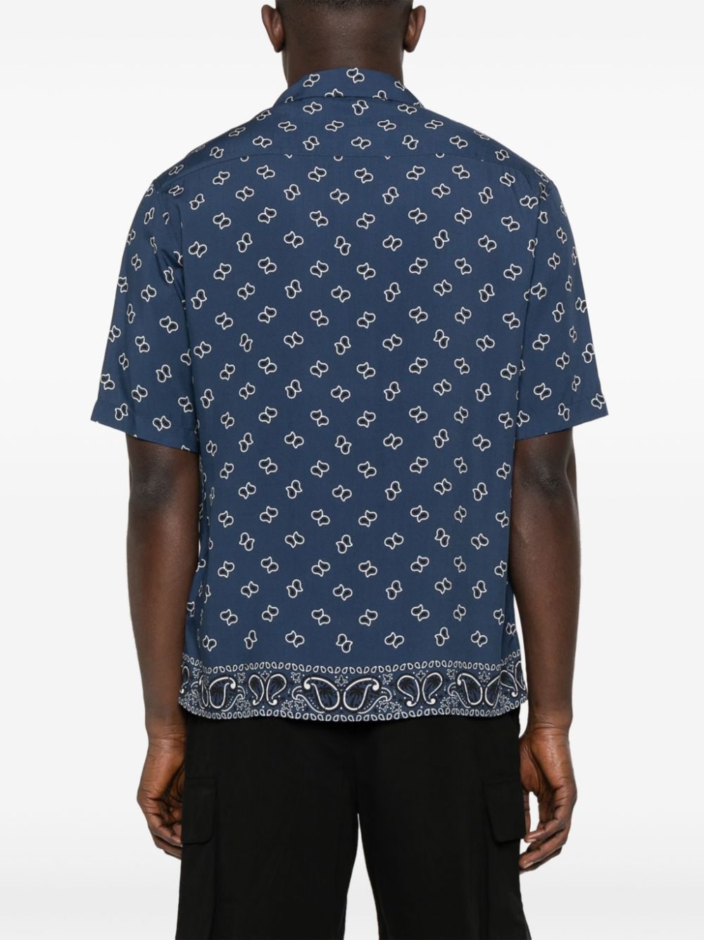 Shop Palm Angels Paisley-print Bowling Shirt In Blue