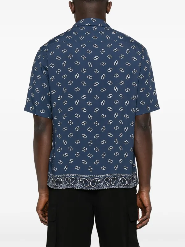 Palm Angels paisley-print Bowling Shirt | Blue | FARFETCH
