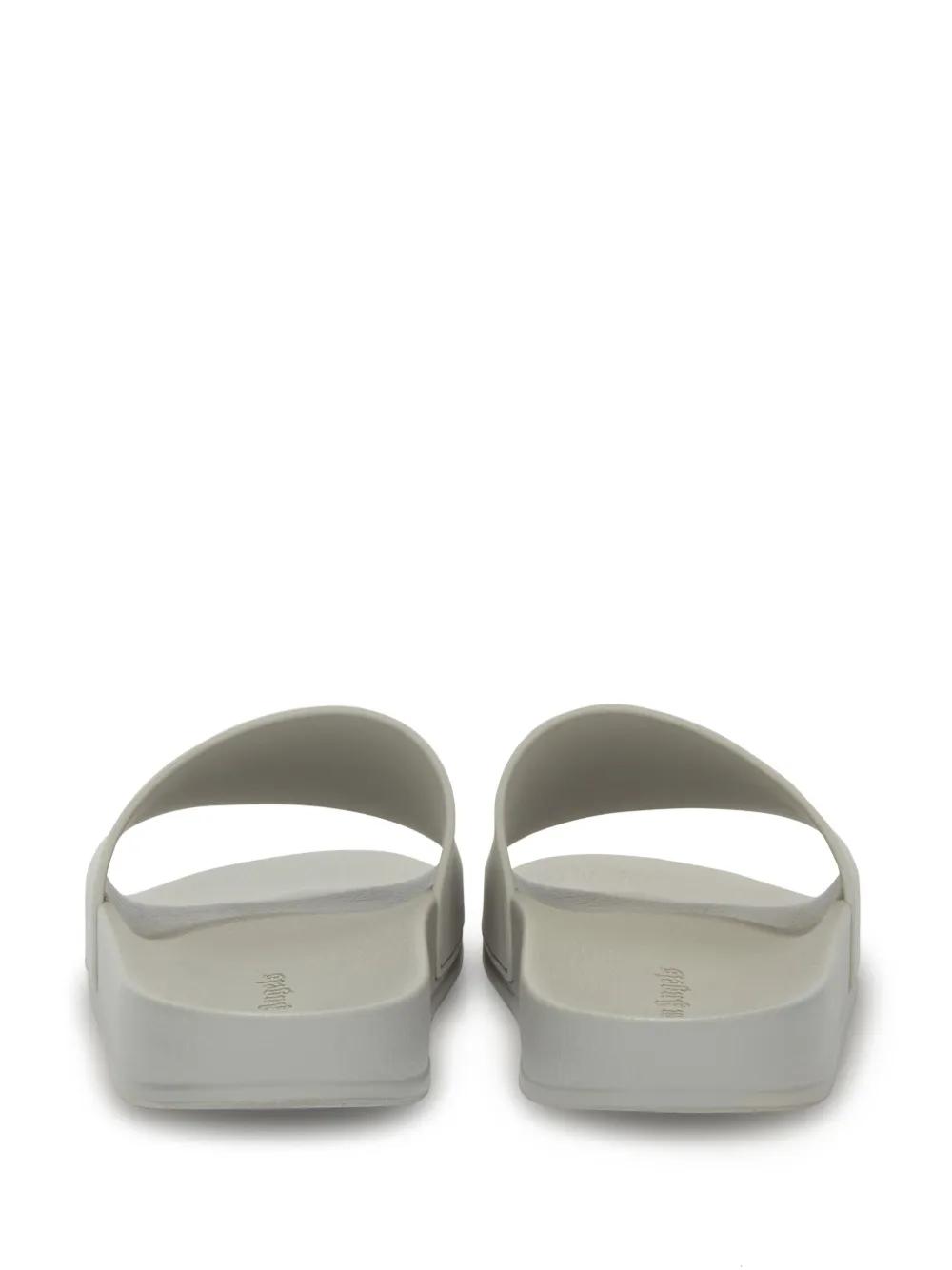 Shop Palm Angels Monogram-embossed Pool Slides In Grey