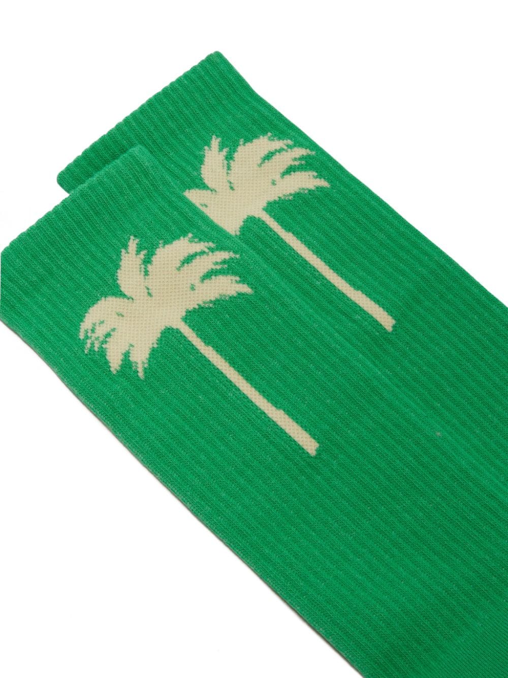 Shop Palm Angels The Palm Ribbed Socks In Green