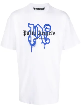 Palm Angels New York monogram-print T-shirt | White | FARFETCH