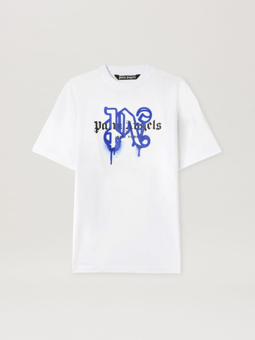 Palm Angels Monogram Spray City T-shirt New York In White