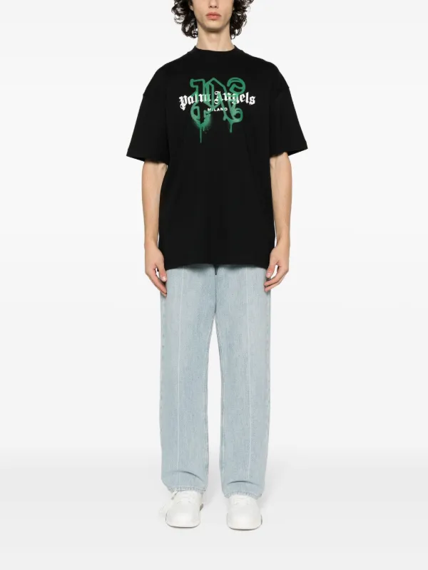 Palm Angels Milano monogram-print T-shirt | Black | FARFETCH Palm Angels Milano monogram-print T-shirt | Black | FARFETCH