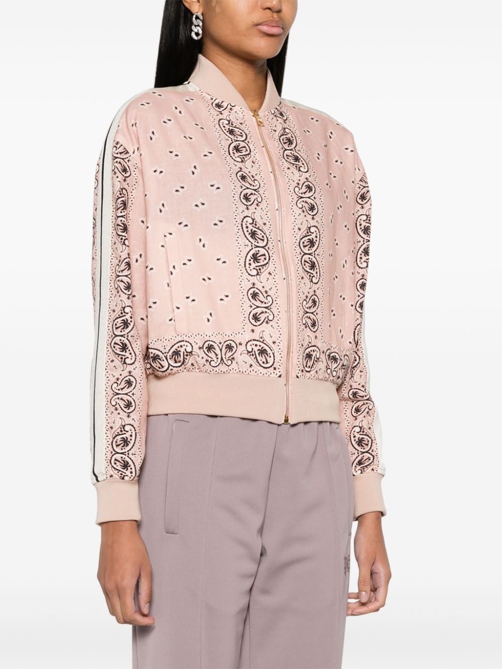 Shop Palm Angels Paisley-print Bomber Jacket In Pink