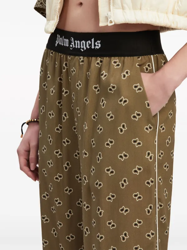 パンツ Palm Angels Straight paisley print pants Palm Angels Straight Paisley Print Pants Trousers Green