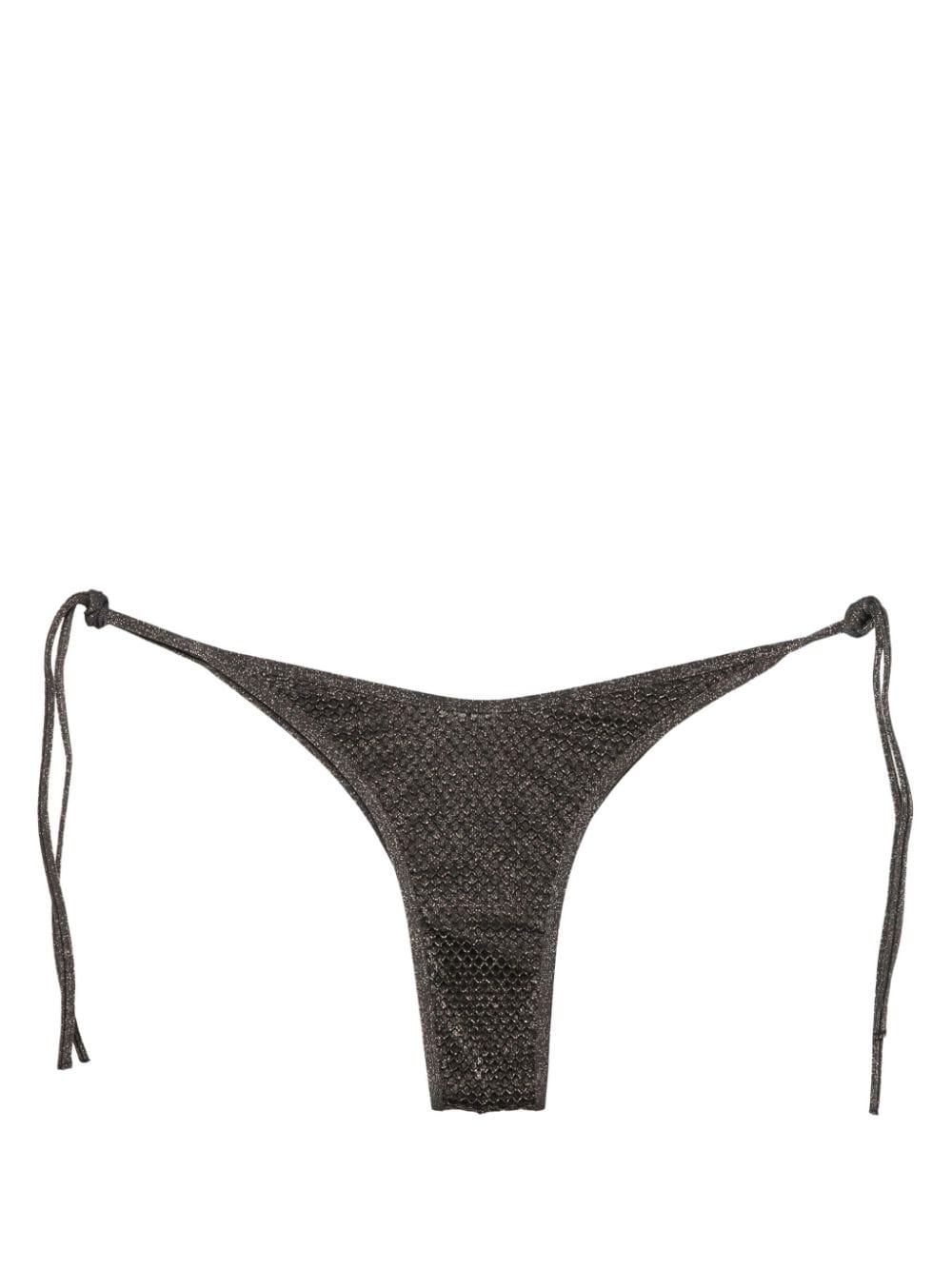 Palm Angels Lurex Bikini Bottoms In Black,gold