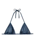 Palm Angels metallic triangle bikini top - Blue