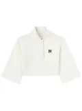 Palm Angels PA monogram cropped polo top - White